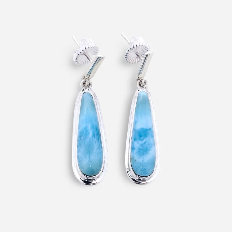 crystal drop earrings -Larimar Earrings Greta