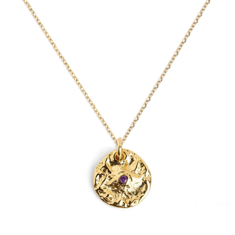 women’s engagement necklaces -Solstice Lavande Gold Necklace