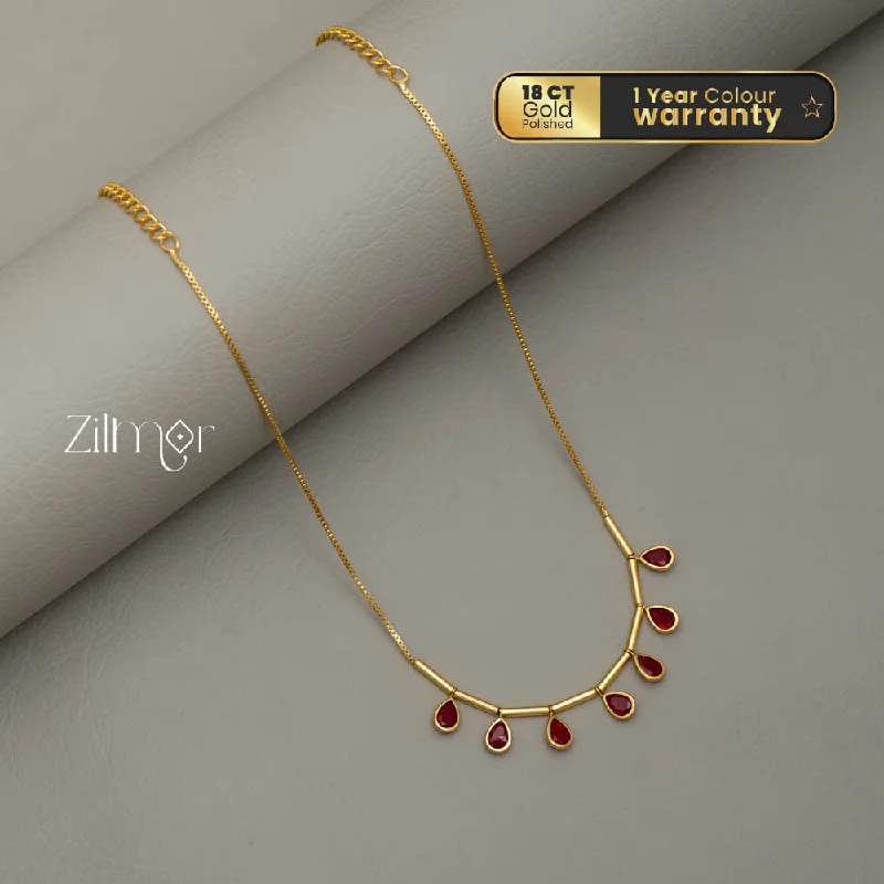 custom necklaces for women -PE101657  - Gold tone Simple Necklace