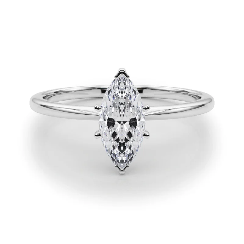 vintage style engagement rings -Angelica Marquise Diamond Solitaire Engagement Ring