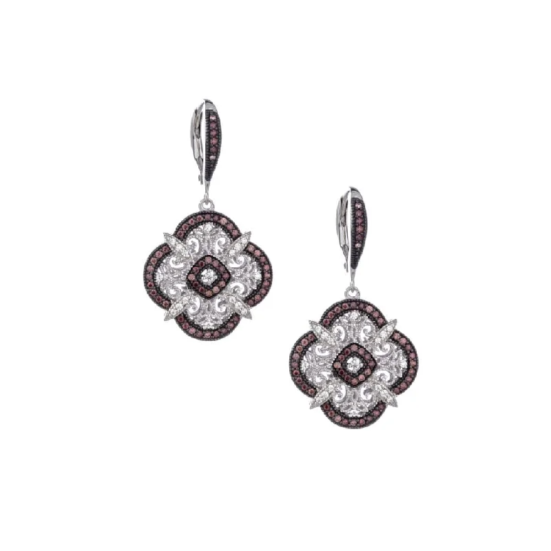 luxury pearl earrings -Silver Night & Day Scalloped Earrings