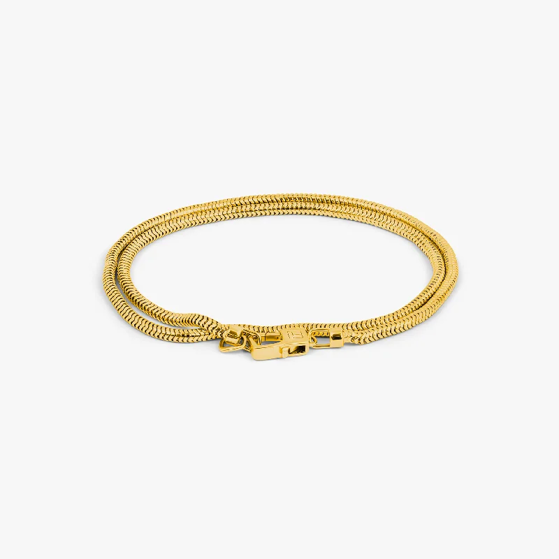 minimalist bangles for women -Serpente Chain Bracelet In 18K Yellow Gold Plated Silver- 2.4MM