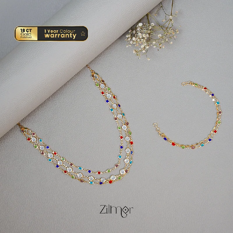 luxury necklaces for women -KY1011125 - Gold Tone Necklace Bracelet Set