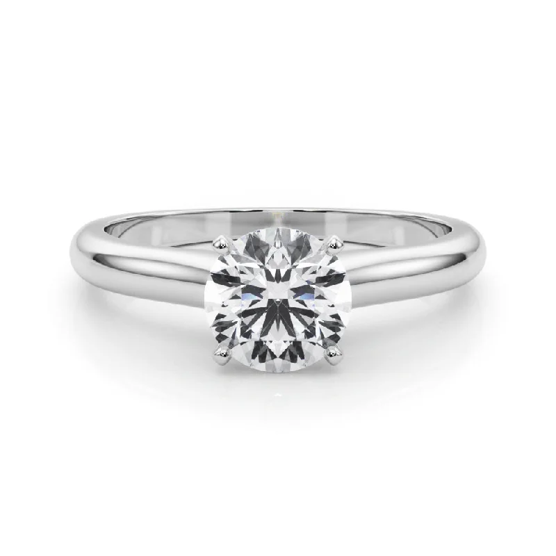 silver engagement rings for women -Isabella Round Diamond Solitaire Engagement Ring