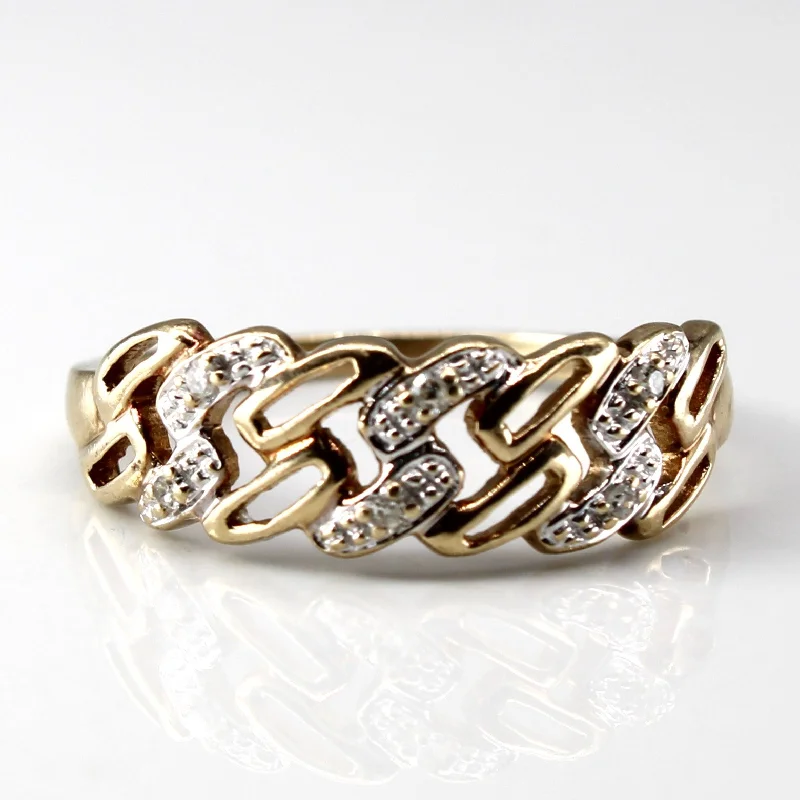 ring sets for women -Textured Diamond Gold Ring | 0.03ctw | SZ 6.5 |