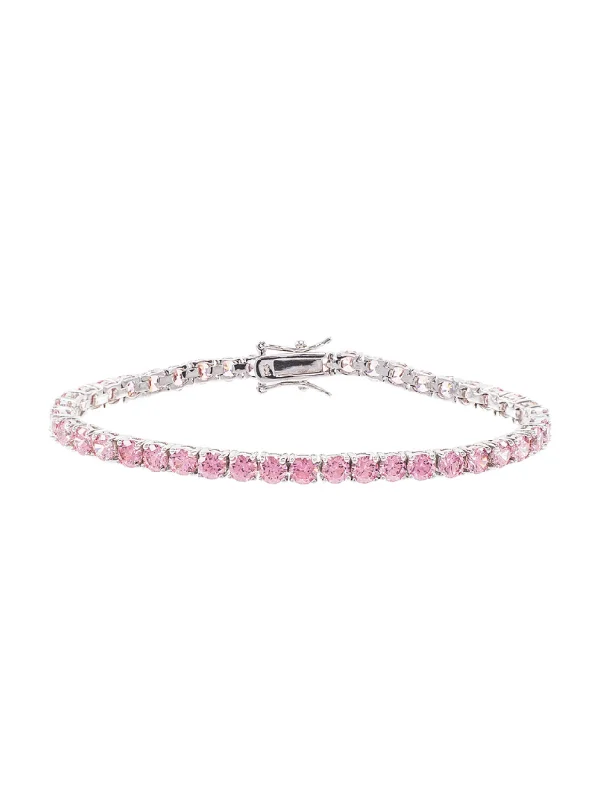 women’s fashion bangles sets -Classic Pink Tennis Bracelet