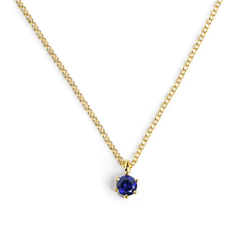 creative design necklaces for women -Sophie Sapphire Gold Necklace