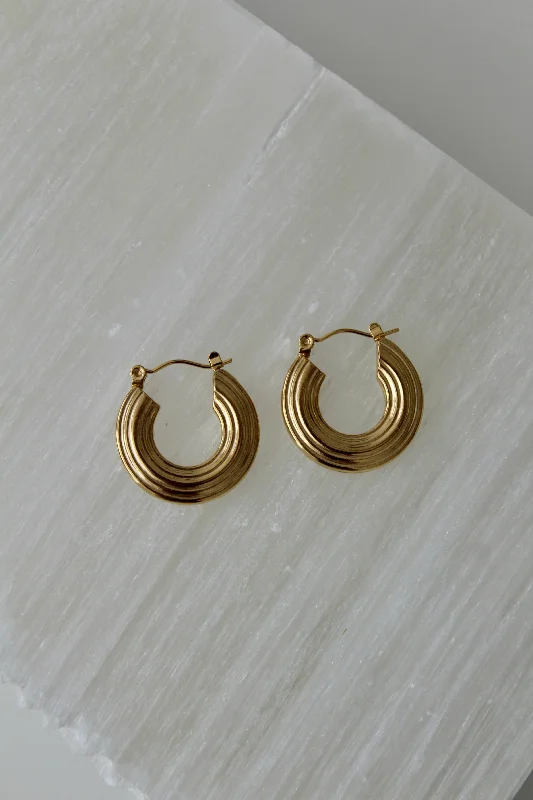 women’s pearl stud earrings -Retro Glam Hoops