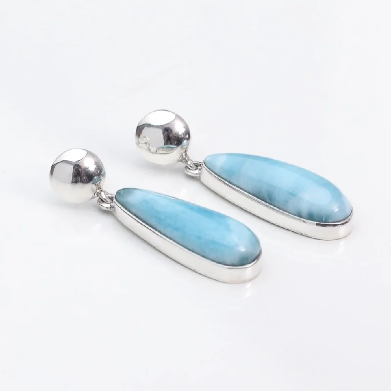 cute earrings for women -Teardrop Larimar Earrings Eliza