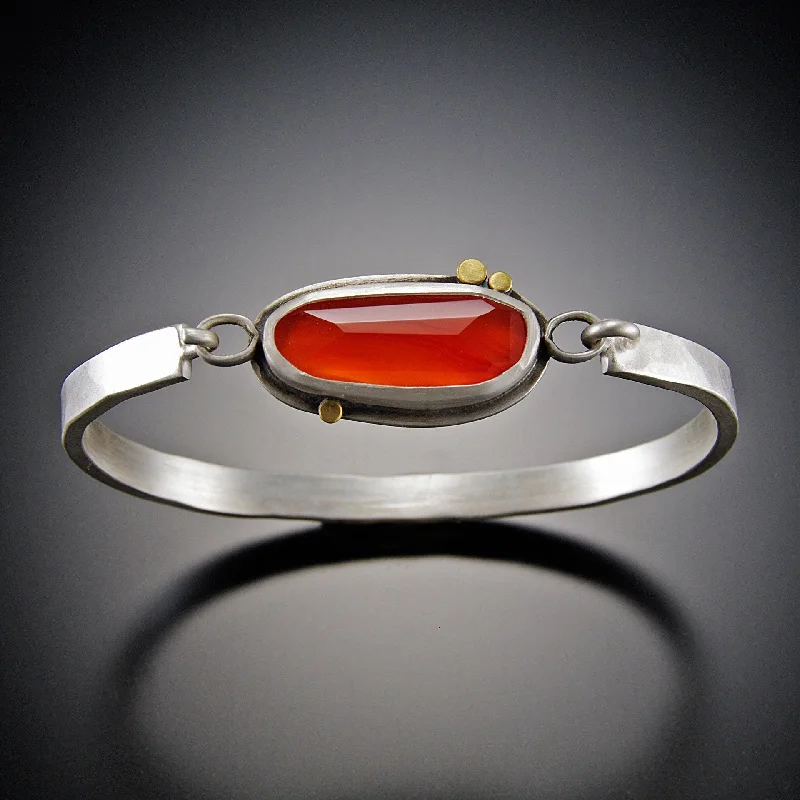 wide bangles for women -Carnelian Tension Cuff Bracelet