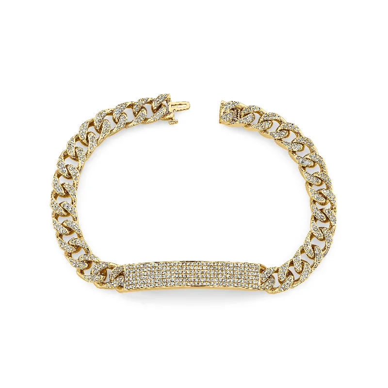 women’s diamond bracelets -MEN'S DIAMOND PAVE ID BRACELET