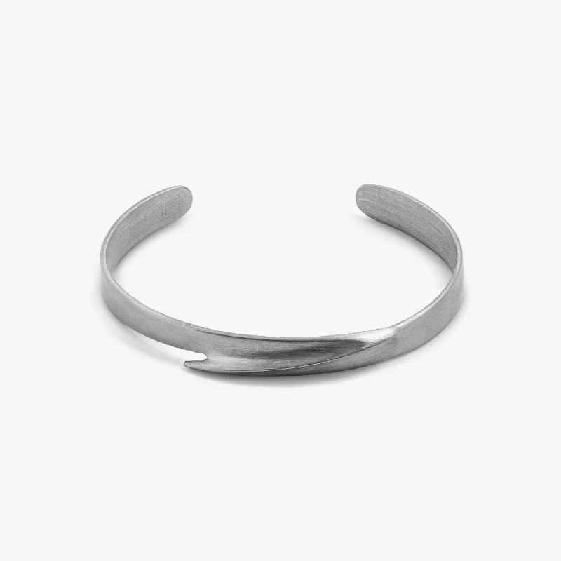 handmade bangles for women -ZAHA HADID DESIGN Tyne Bangle in brushed stainless steel