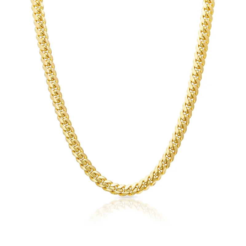 chunky necklaces for women -14KT Yellow Gold Cuban Chain Link Beck Necklace