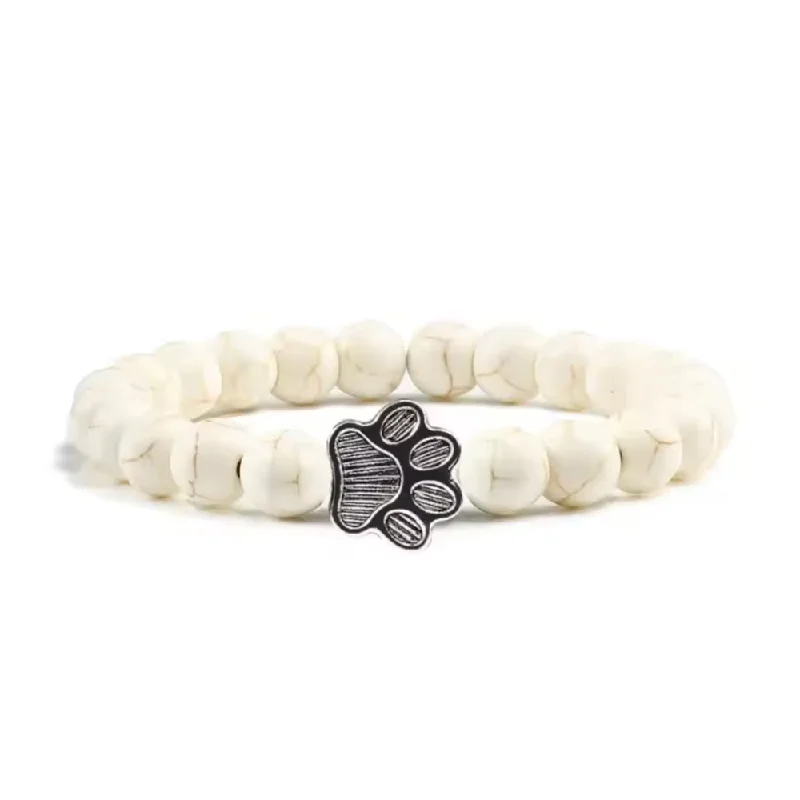 women’s crystal bangles -PawZee Snowy Paw Print Charm Bracelet