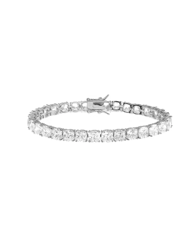 sparkling bracelets for women -Cushion Cut Tennis Bracelet