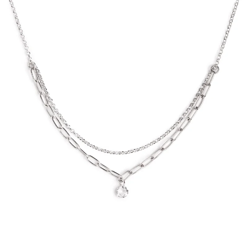 minimalist necklaces for women -Nova Sparks Silver Necklace