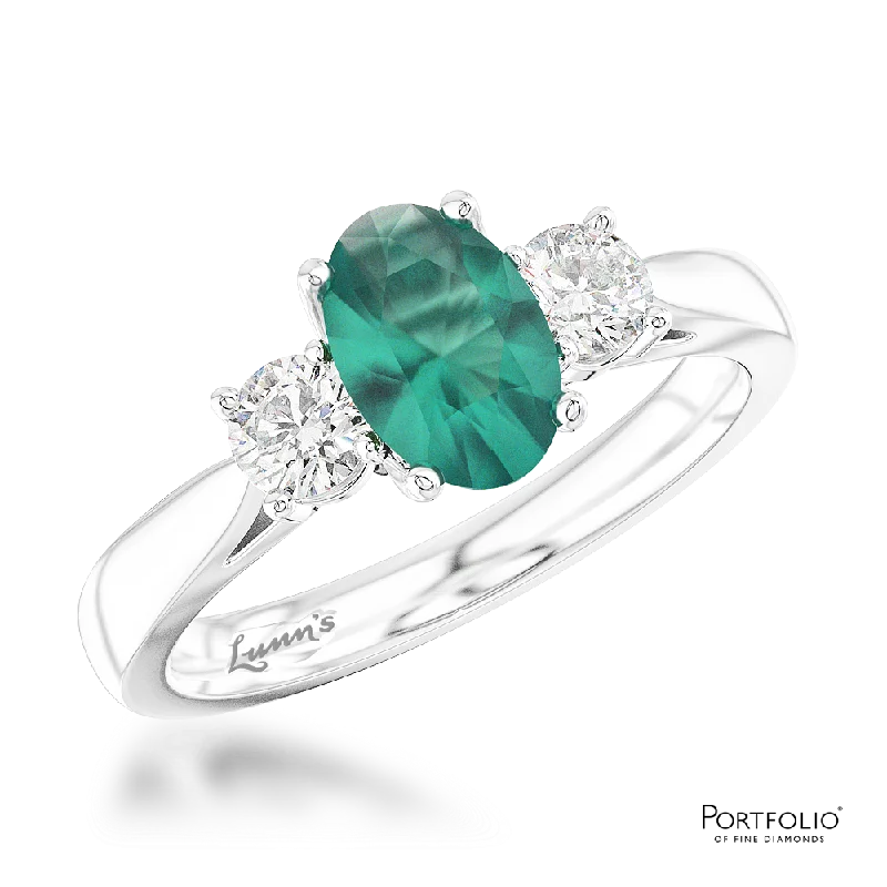 women’s infinity rings -Three Stone 1.27ct Teal Sapphire Platinum Ring