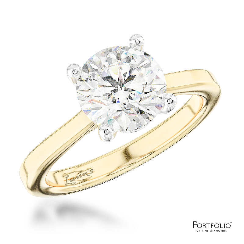 gemstone engagement rings -Solitaire 1.00ct G SI2 Diamond Yellow Gold/Platinum Ring