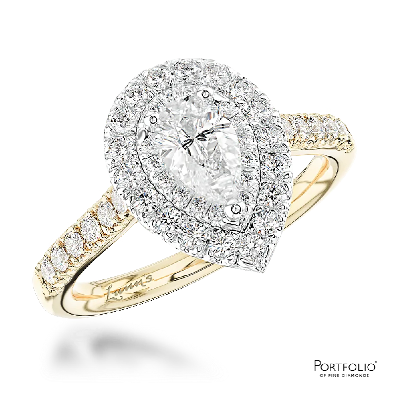 wedding ring sets for women -Cluster 0.50ct F VS2 Diamond Yellow Gold/Platinum Ring