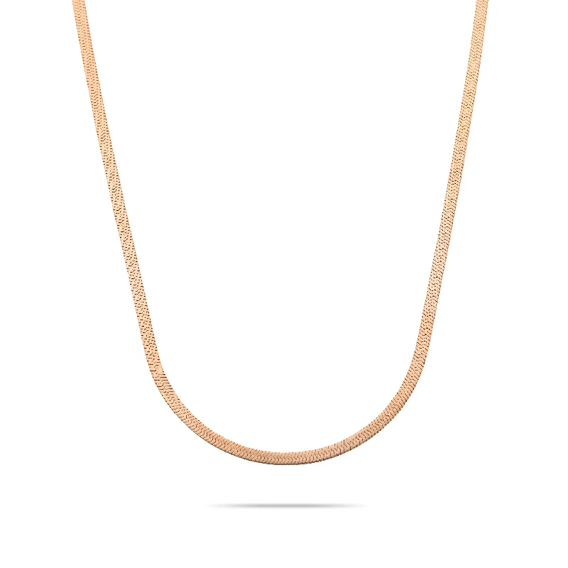 large statement necklaces for women -Snake necklace rosé gold