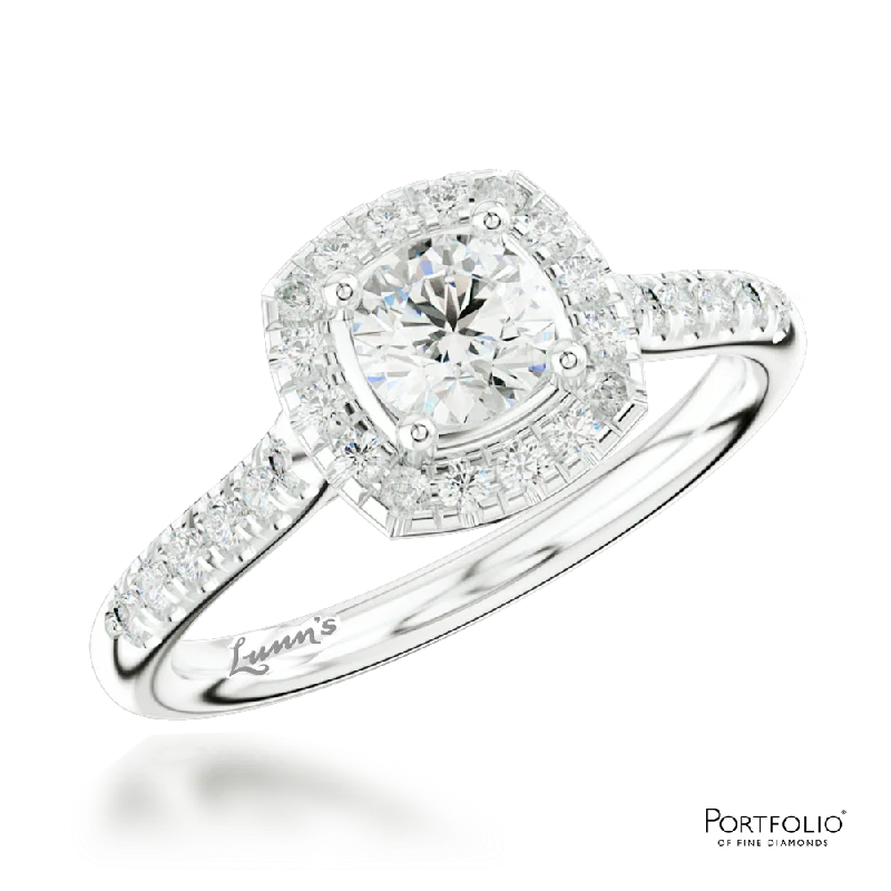 beautiful rings for women -Cluster 0.40ct F VS2 Diamond Platinum Ring