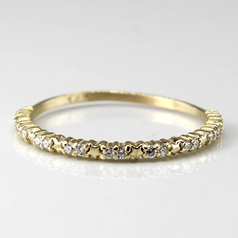 gold wedding bands for women -Semi Eternity Diamond Ring | 0.12ctw | SZ 8 |