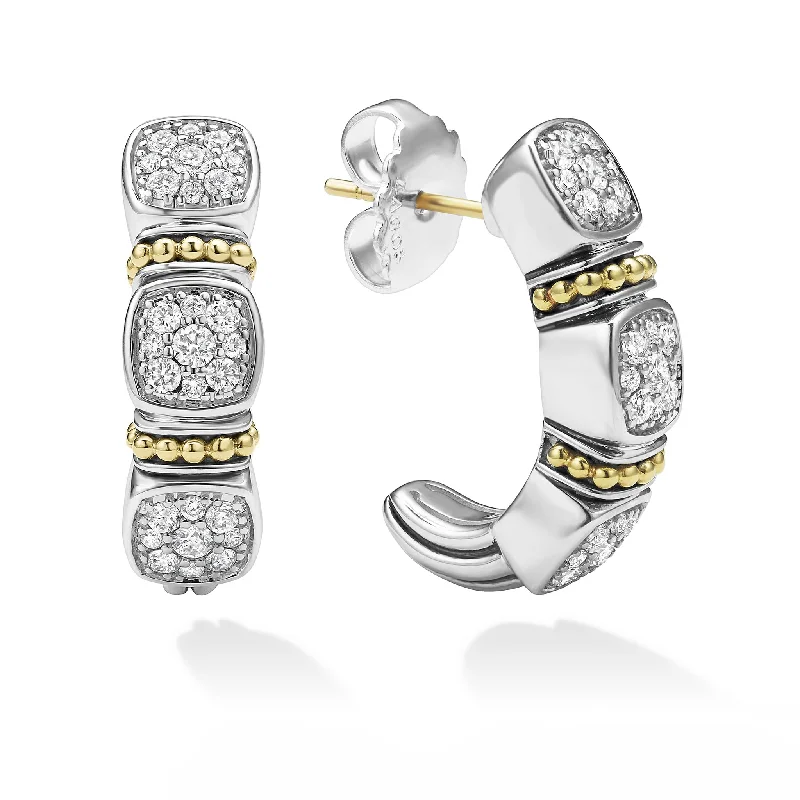 dainty earrings for women -Rittenhouse Two-Tone Diamond Hoop Earrings