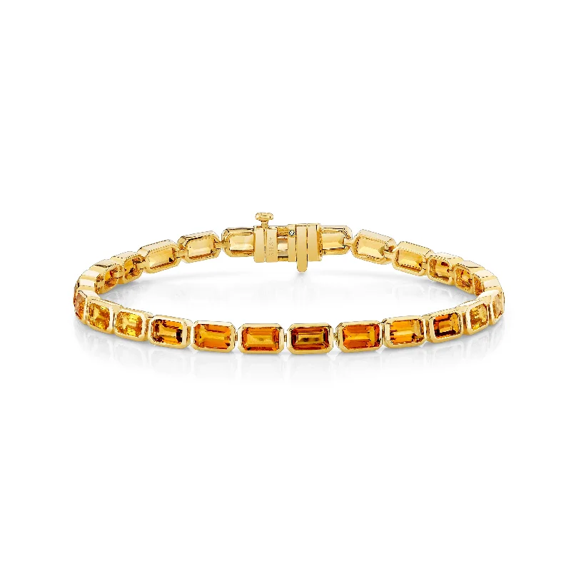 wedding bangles for brides -READY TO SHIP YELLOW SAPPHIRE & CITRINE EAST WEST TENNIS BRACELET