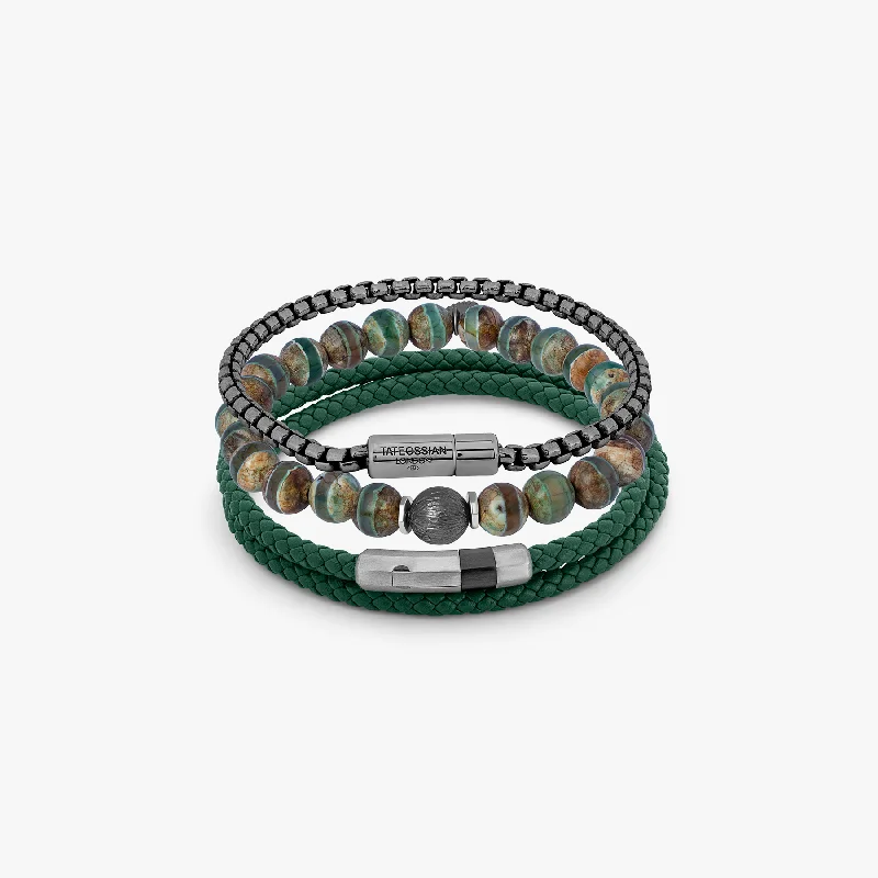 beautiful charm bracelets for women -Rainforest Stack Bracelet In Green