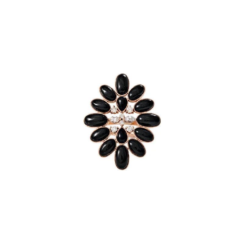 wedding ring sets for women -DIAMOND + ONYX BLOSSOM RING