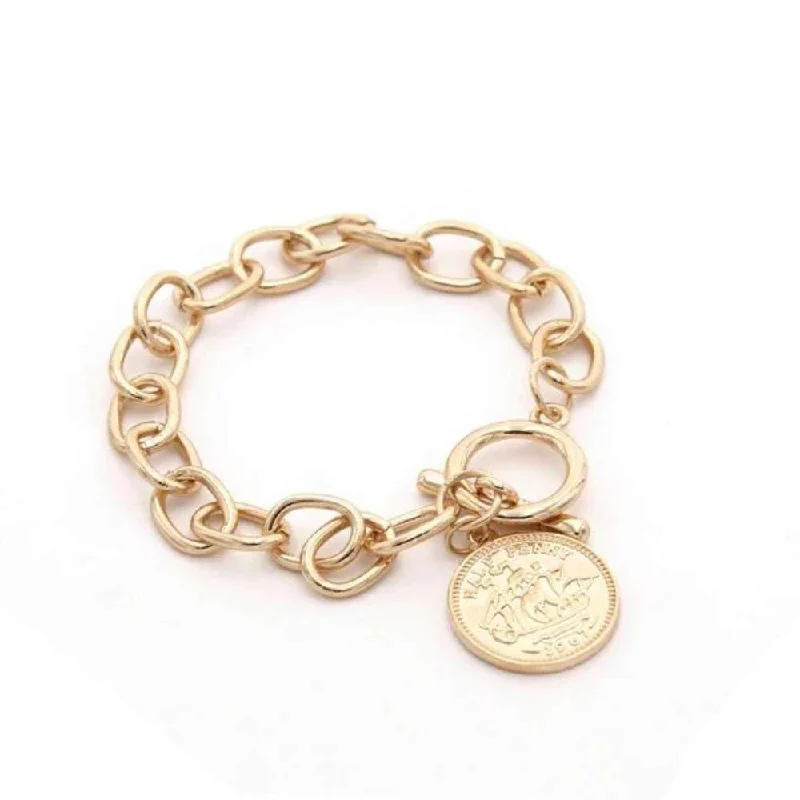 women’s designer bangles -Coin Charm Bracelet