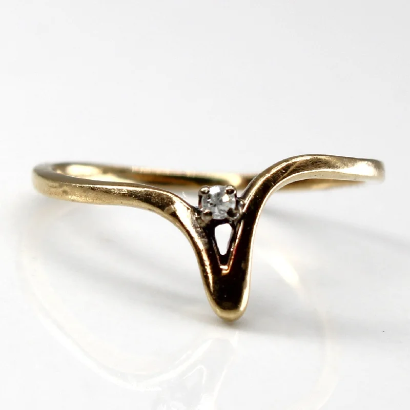 women’s promise rings -Chevron Diamond Ring | 0.01ct | SZ 3.75 |