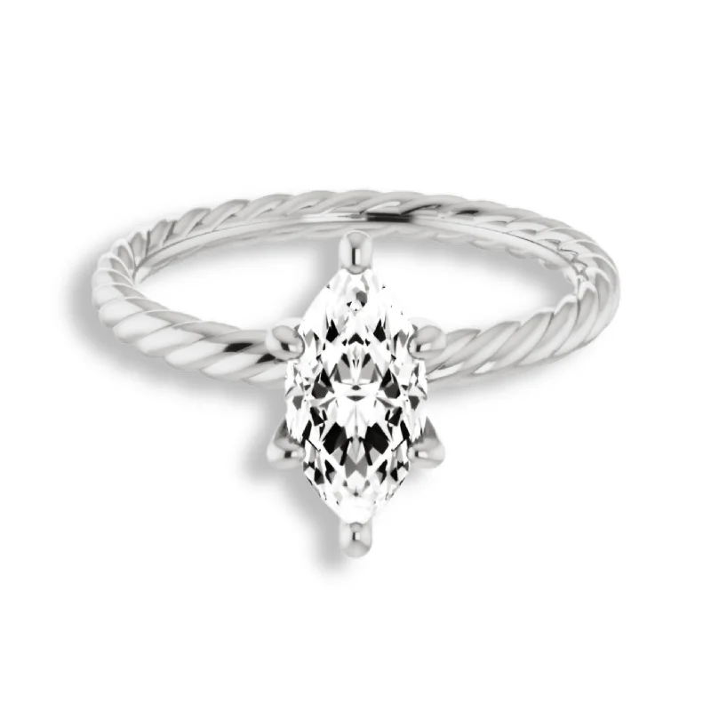 handcrafted engagement rings -Marquise Diamond Solitaire Engagement Ring