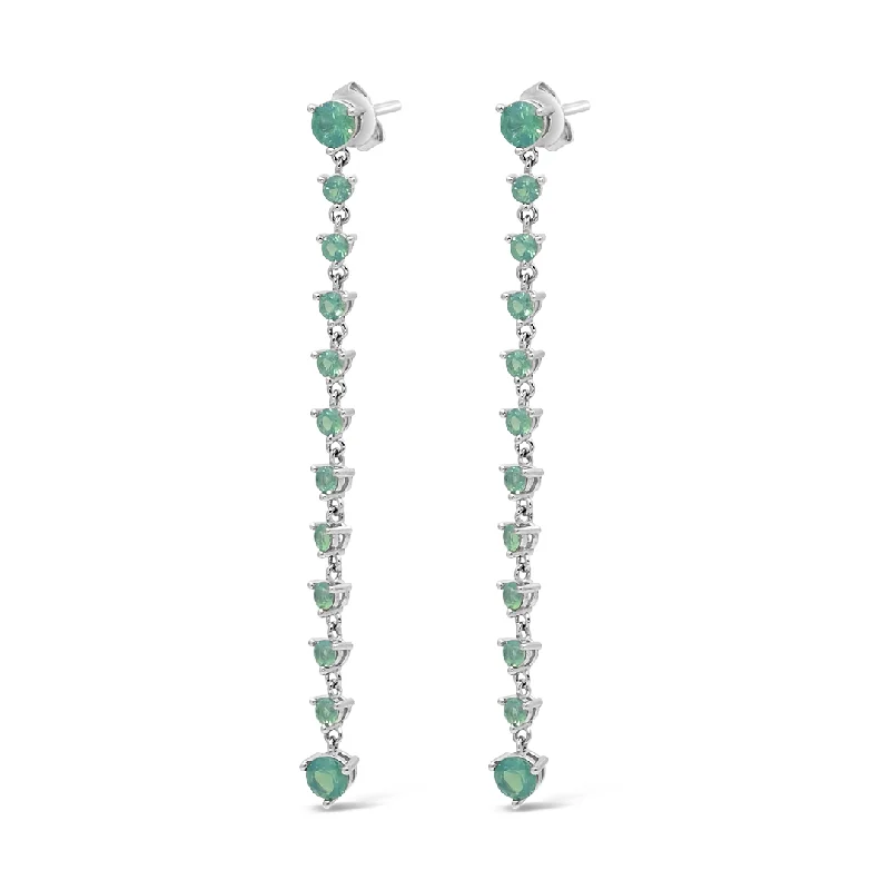 fashionable drop earrings -DROPPING TURQUOISE ROUND STONED STUD SILVER EARRING