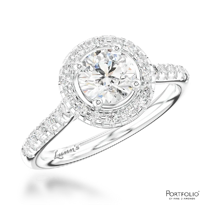 women’s vintage engagement rings -Cluster 0.70ct H VS2 Diamond Platinum Ring