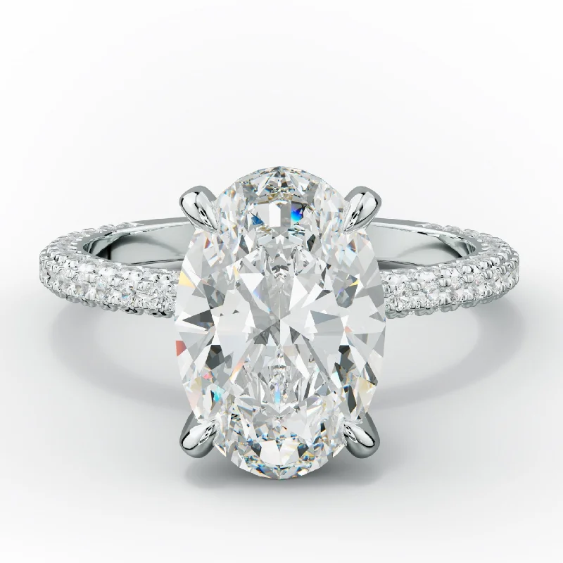 women’s stacked engagement rings -Sofia Oval Diamond Engagement Ring