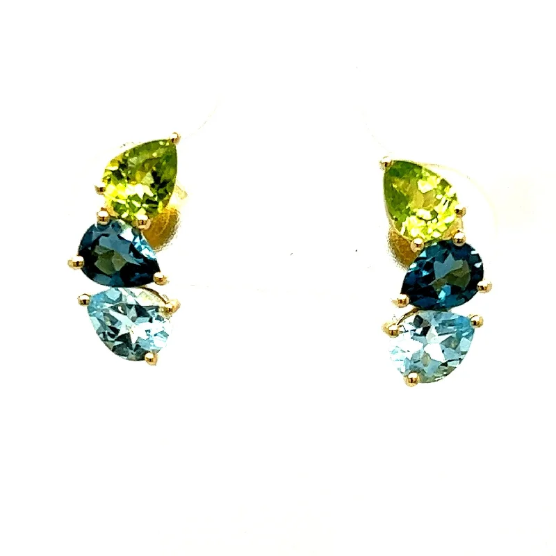 diamond earrings for women -Rainbow Gemstones Studs Earrings