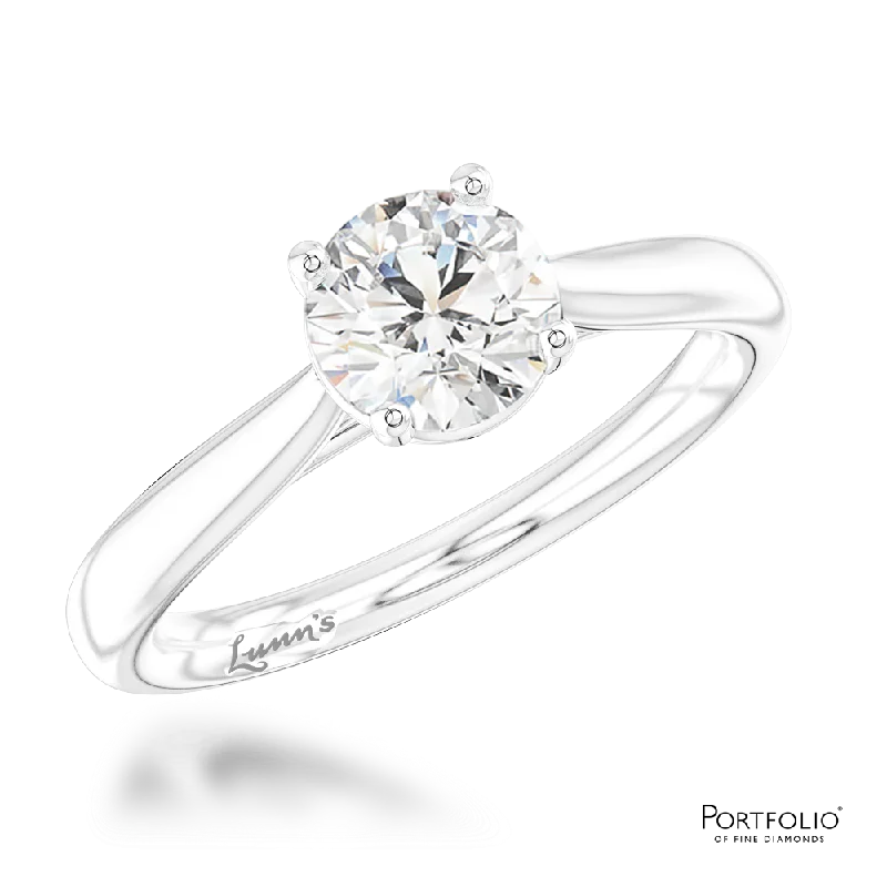 boho rings for women -Solitaire 0.71ct F SI2 Diamond Platinum Ring