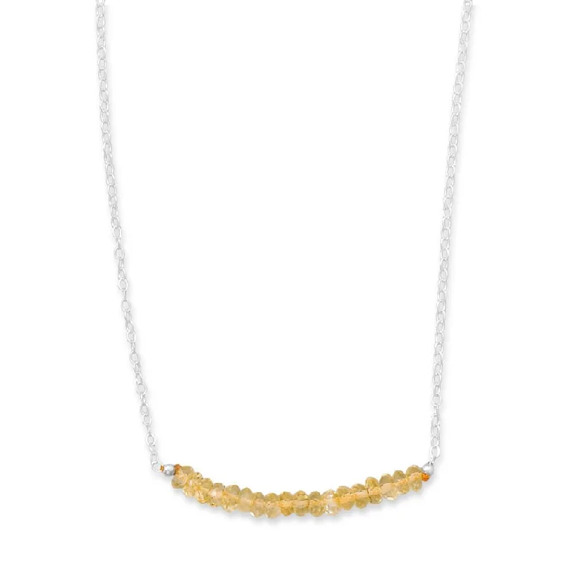 luxury diamond necklaces for women -Faceted Citrine Bead Necklace - November Birthstone