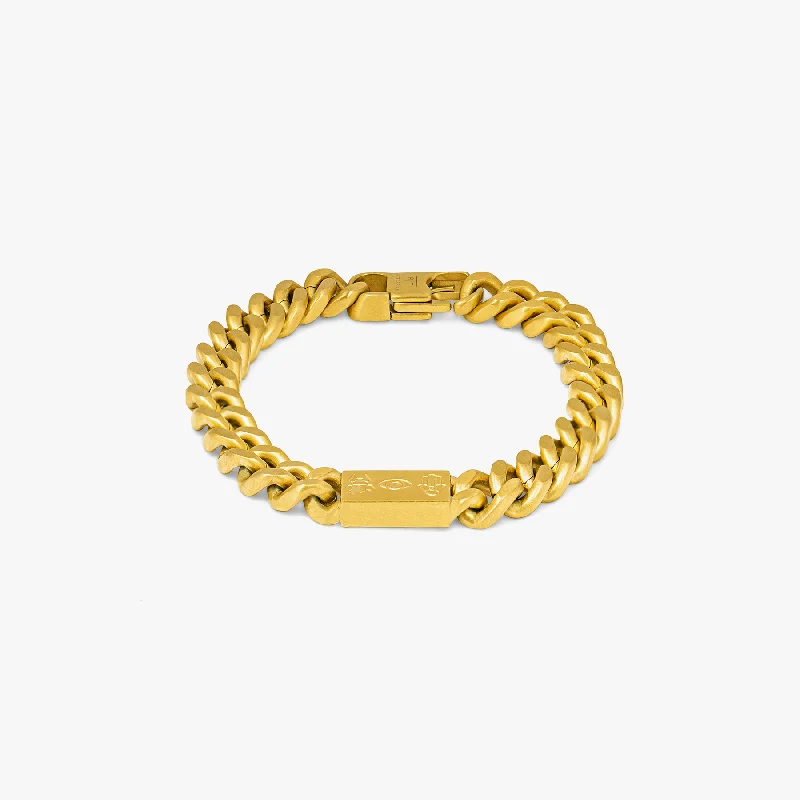 braided bangles for women -Meccanico Amulet bracelet in yellow gold plated stainless steel