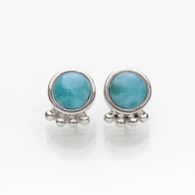 luxury pearl earrings -Larimar Stud Earrings Marea