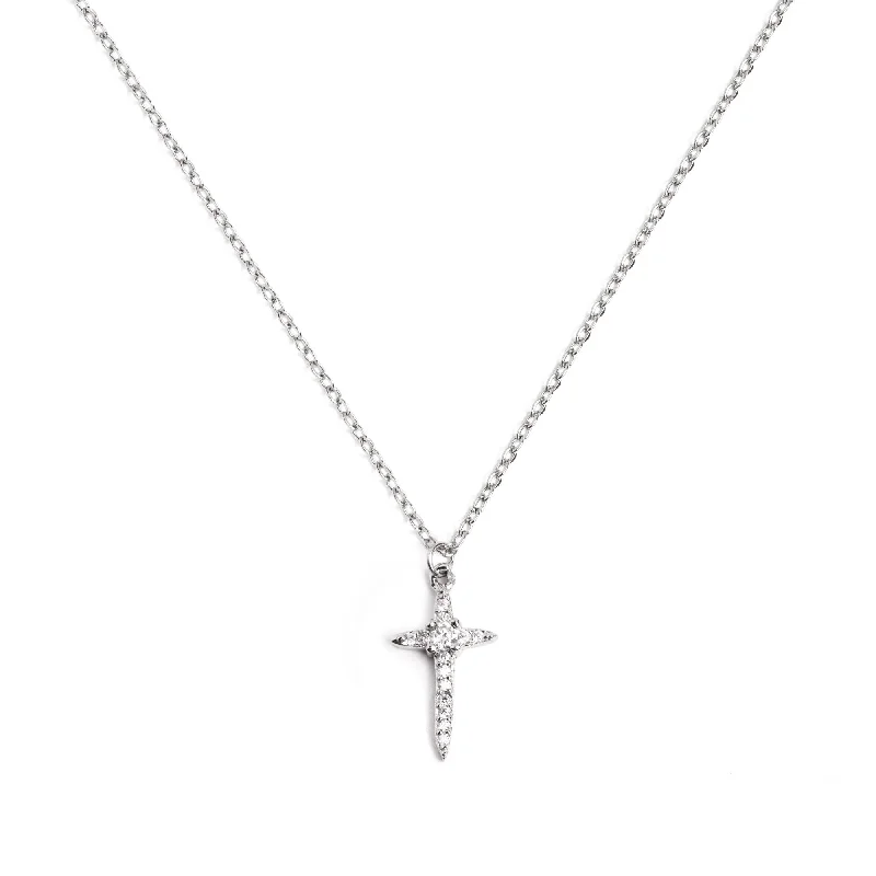 contemporary necklaces for women -Cross Alice Silver Necklace