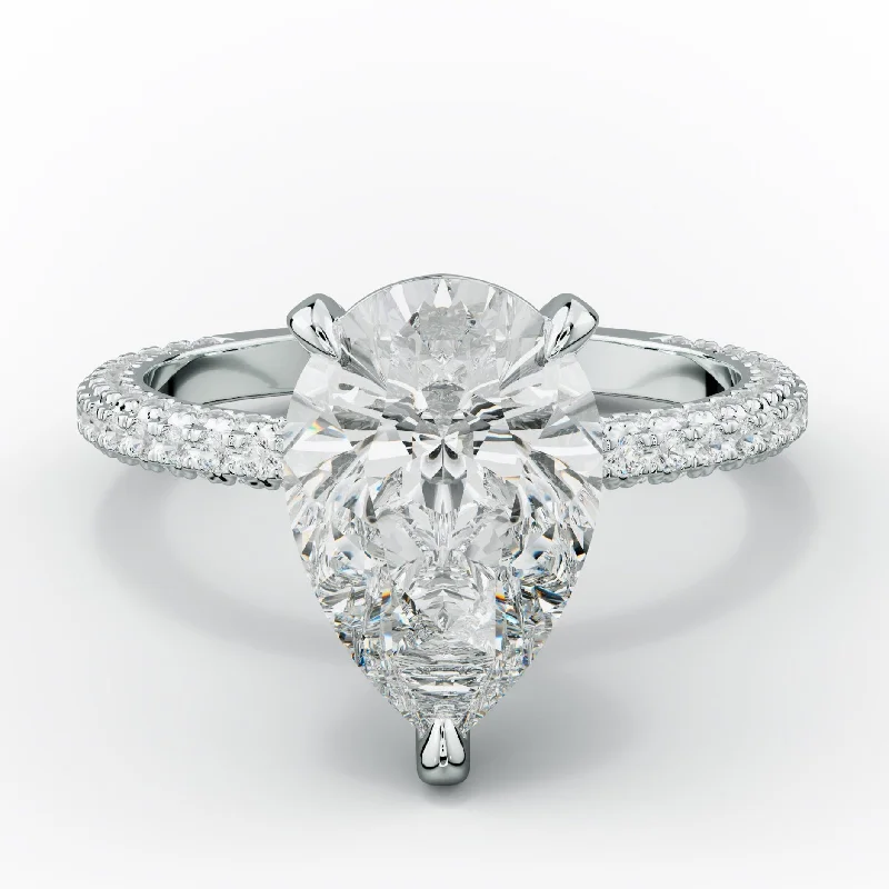 large diamond engagement rings -Sofia Pear Shape Diamond Engagement Ring