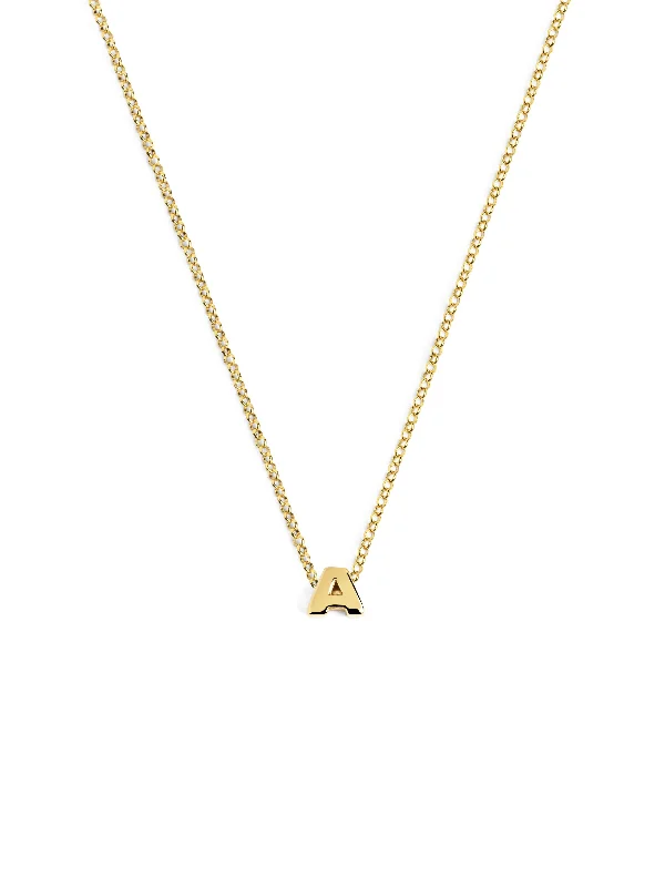 stylish modern necklaces for women -Single Letter Custom Gold Necklace