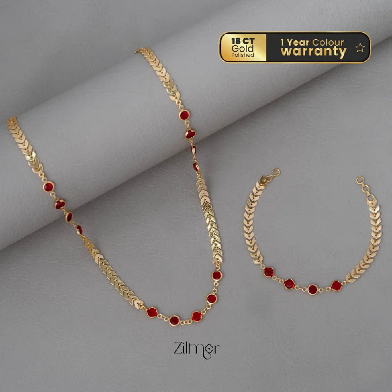 diamond necklaces for women -KY101907 - Gold Tone Necklace Bracelet Set