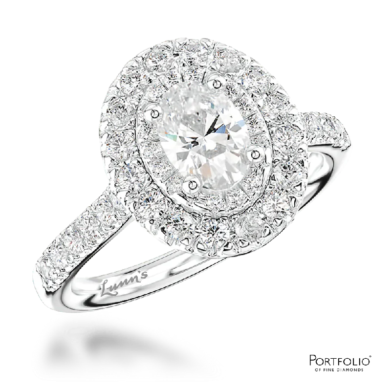 stacking rings for women -Cluster 0.90ct G VS1 Diamond Platinum Ring