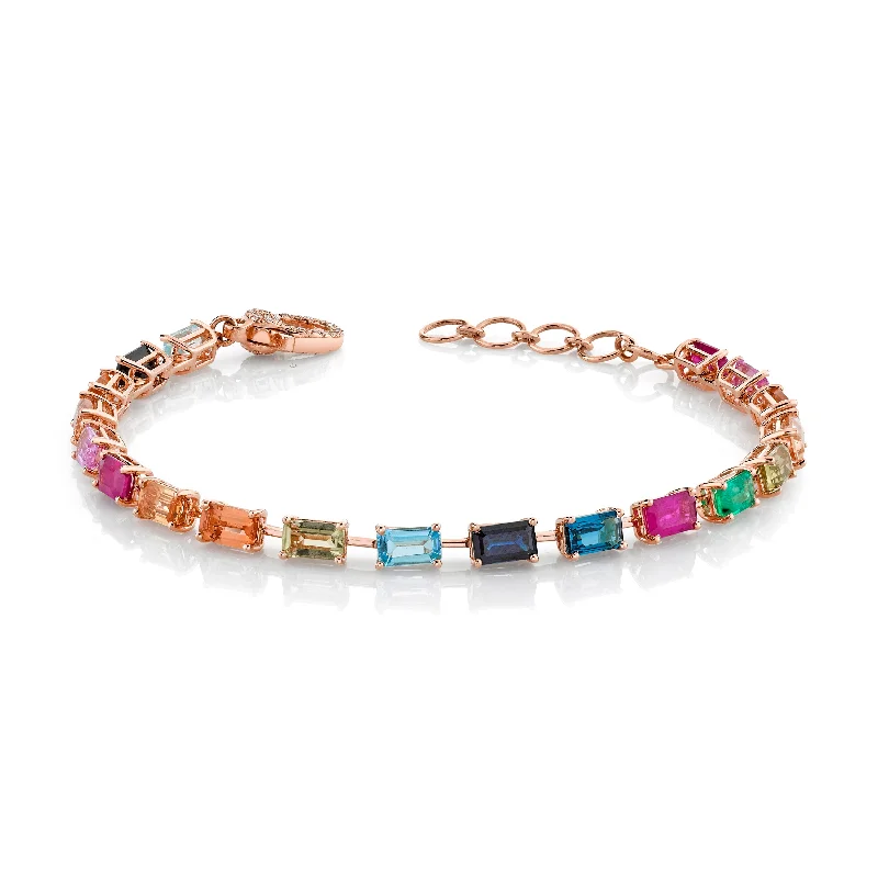 leather bangles for women -READY TO SHIP RAINBOW TENNIS BRACELET