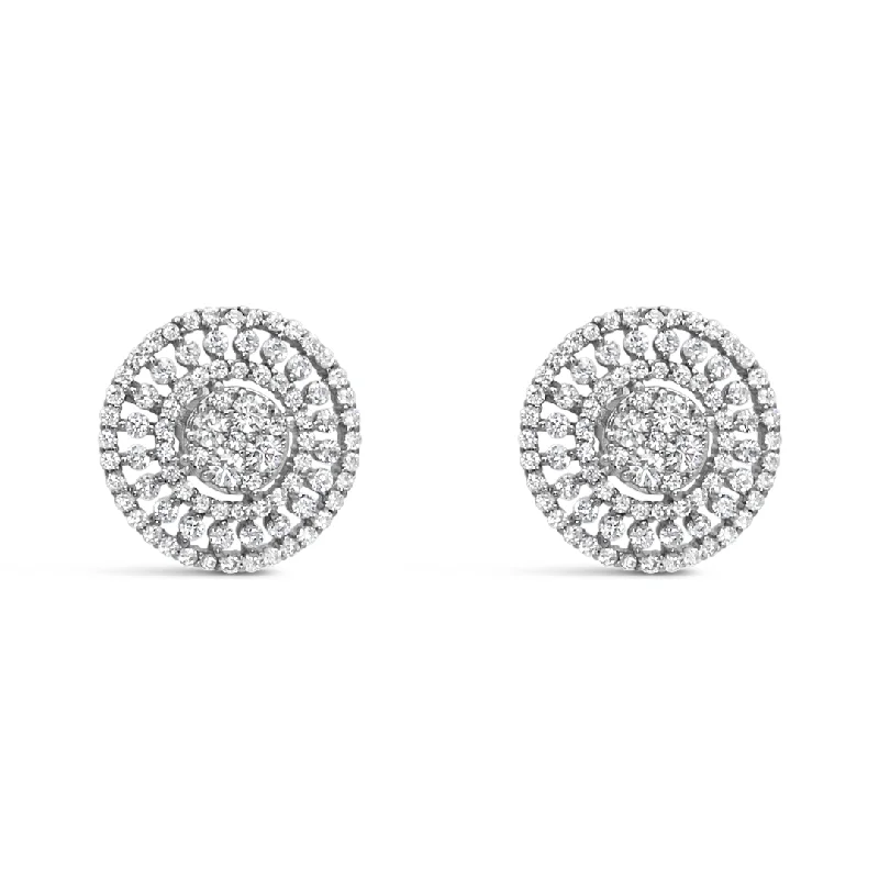 chic drop earrings for women -CIRCLE SHAPED STUD SILVER EARRING