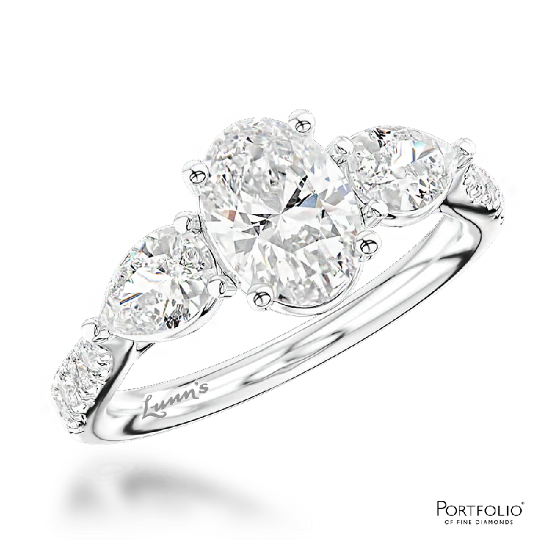 vintage-style engagement rings -Three Stone 0.40ct F VS1 Diamond Platinum Ring