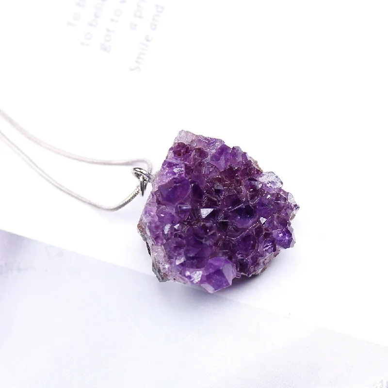 women’s necklaces -Raw Purple Amethyst Necklace